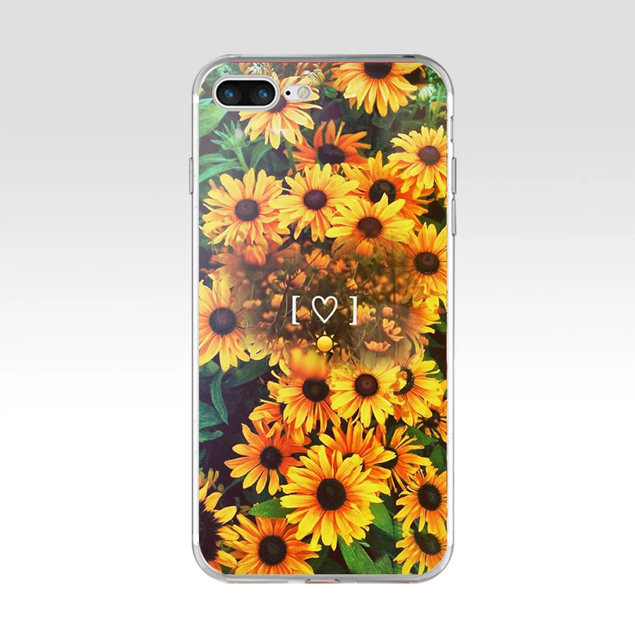 268SD Мягкий силиконовый чехол из ТПУ с подсолнухами и цветами для Apple iPhone 6 6s 7 8 plus
