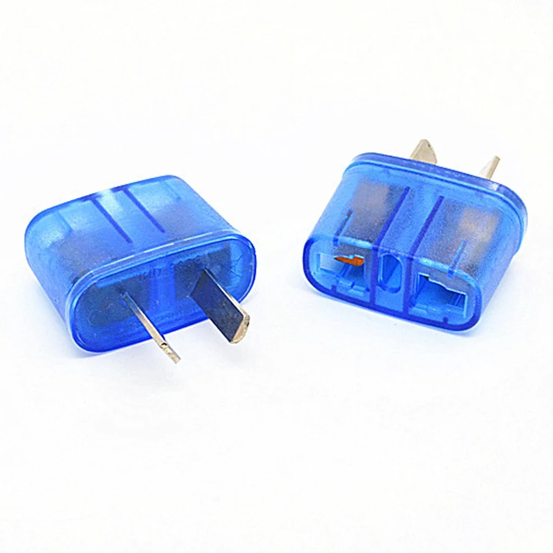 Синий Универсальный адаптер питания дорожный 2 pin AU конвертер США ЕС в Австралию