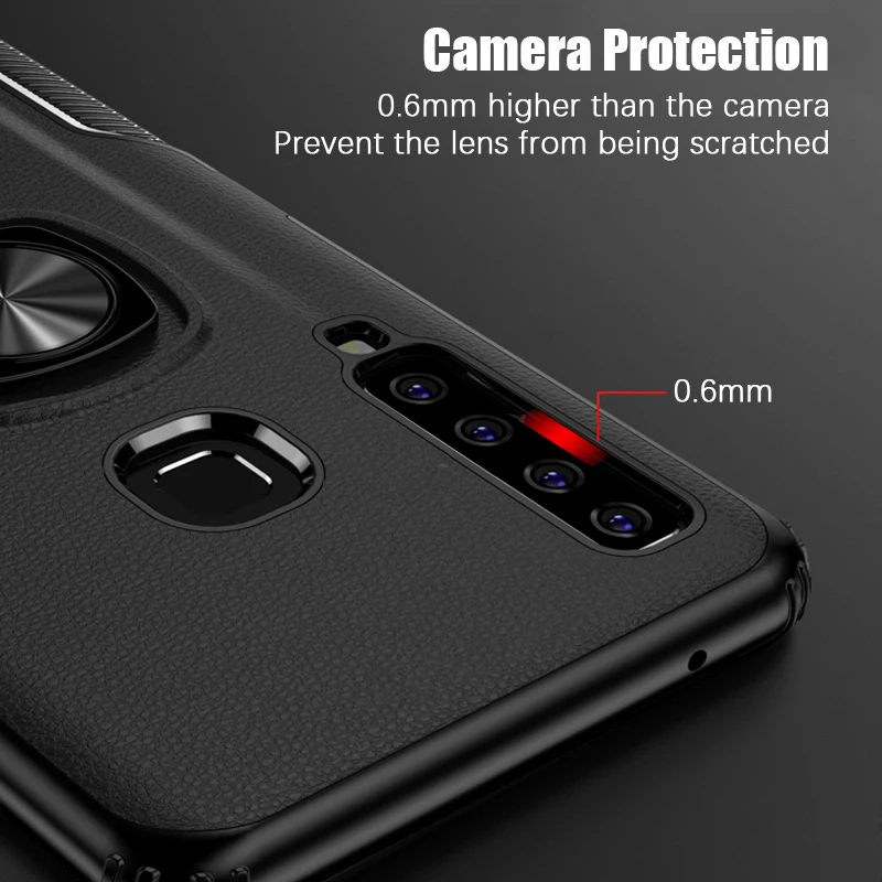Hybrid Armor Case For Samsung Galaxy A5 A7 A8 A9 Plus 2018 A10E A20E Shockproof Cover Matte Hard PC + Soft TPU Holder Ring Stand |