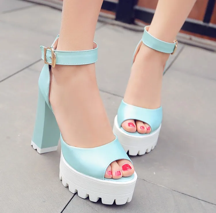 Женские босоножки на платформе туфли лодочки высоком каблуке большой размер 34 43