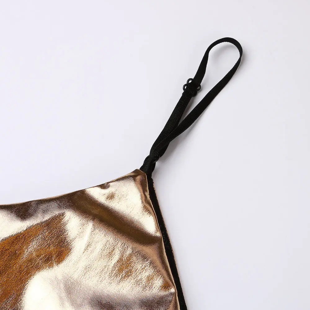 Майка женская с металлическим блеском пикантный модный топ без рукавов