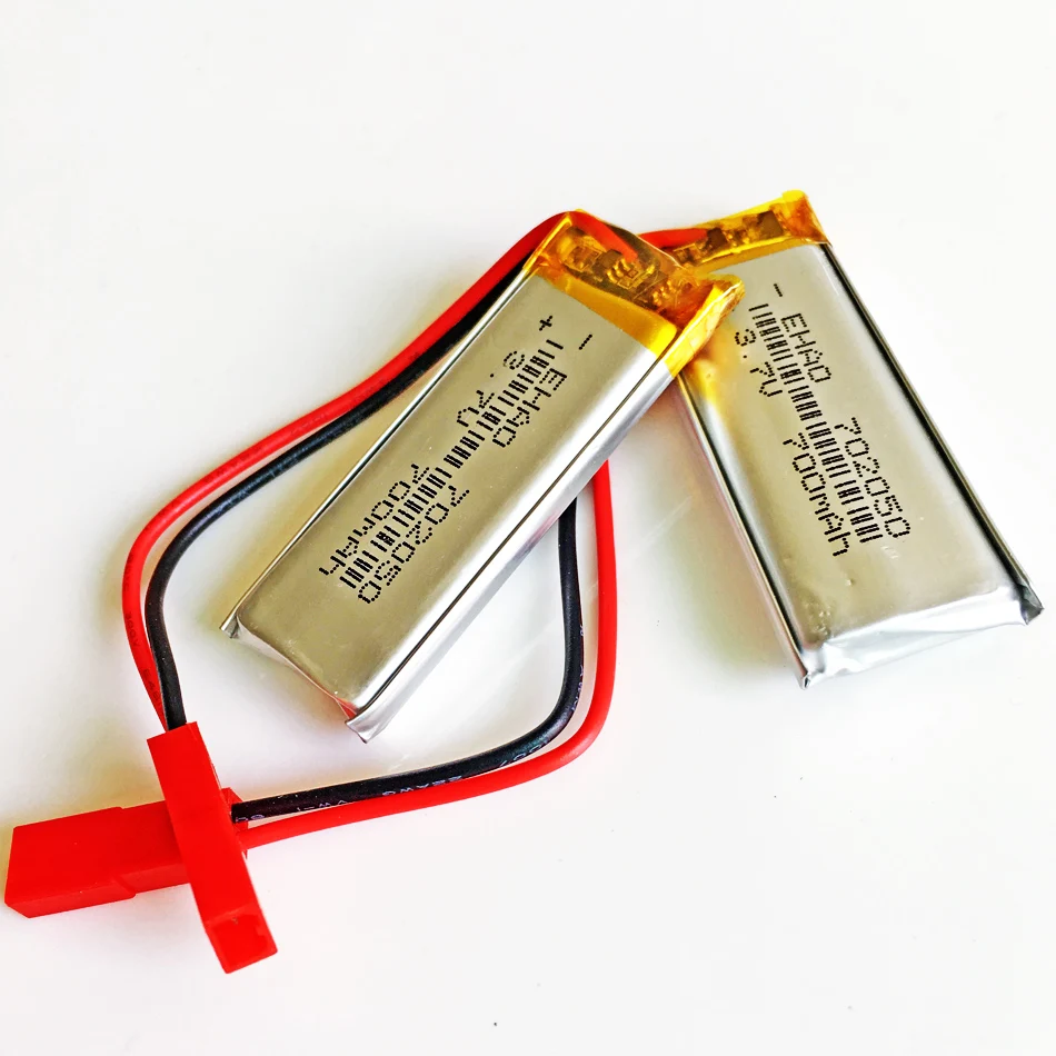

10 x pcs 702050 JST SYP 2pin 3.7V 700mAh Lithium Polymer LiPo Rechargeable Battery For Mp3 headphone PAD DVD bluetooth camera