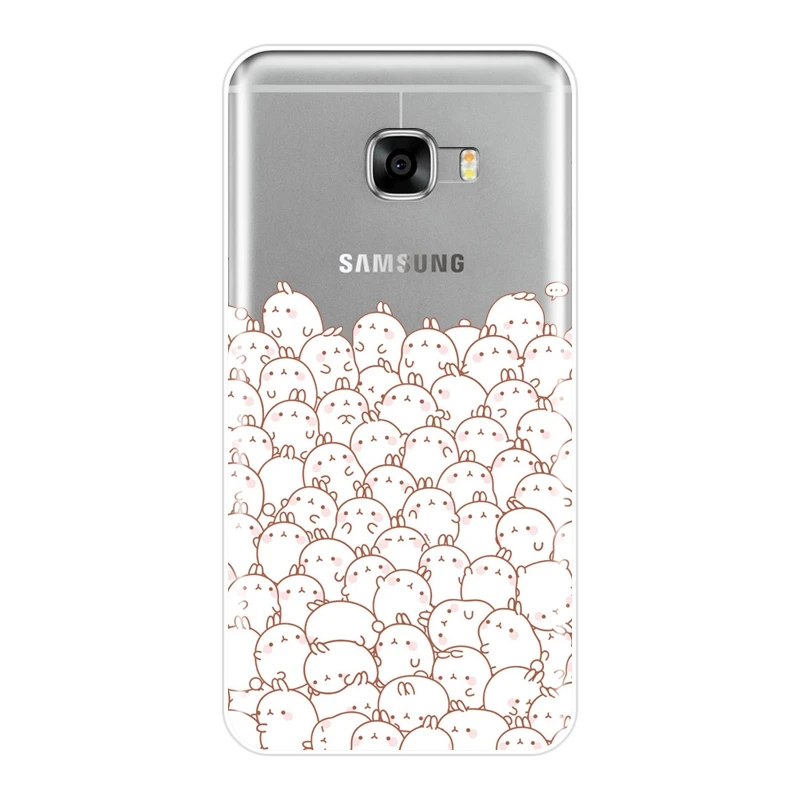 Funny Kawaii Cute Rabbit Animal Soft Back Cover For Samsung Galaxy C5 C7 C8 Phone Case Silicone C9 Pro | Мобильные телефоны и