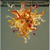 modern art blown murano glass style led designed hanging chandelier for home decor