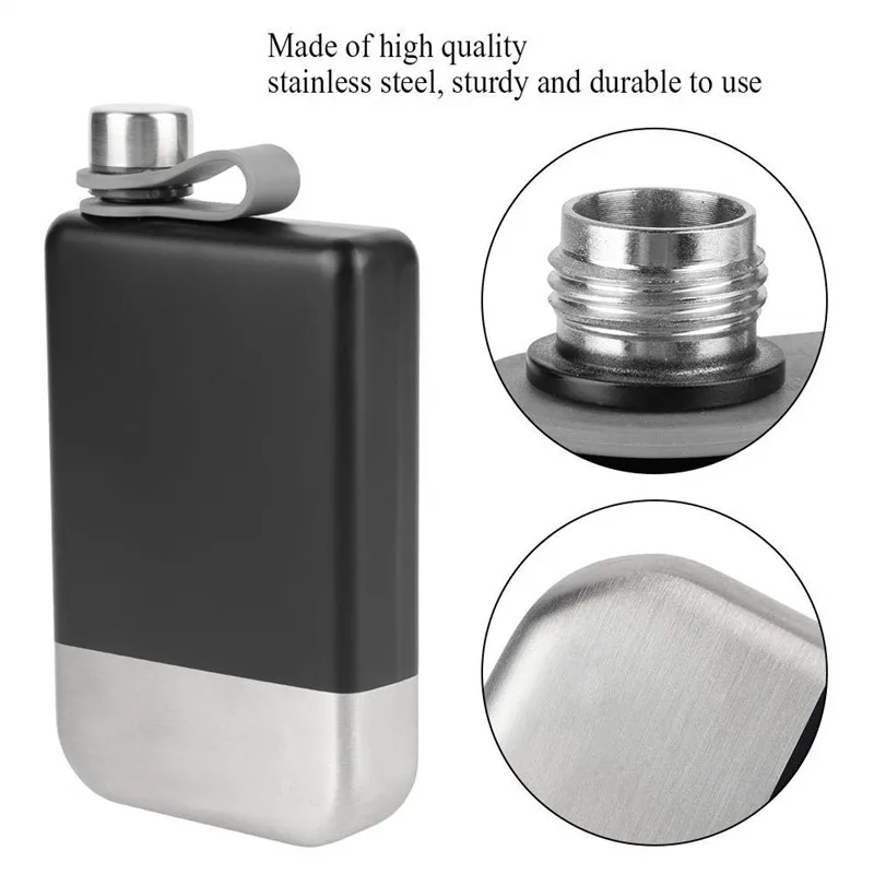 WOTMULY 9oz Stainless Steel Pocket Hip Flask With Funnel Whiskey Wine Bottle Alcohol Flagon For Gifts ST0011 | Дом и сад