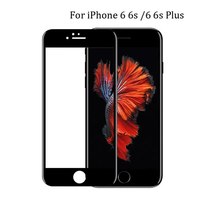 Защитная пленка для экрана iPhone X 6 7 Plus 9H блестящее 3D изогнутое углеродное волокно