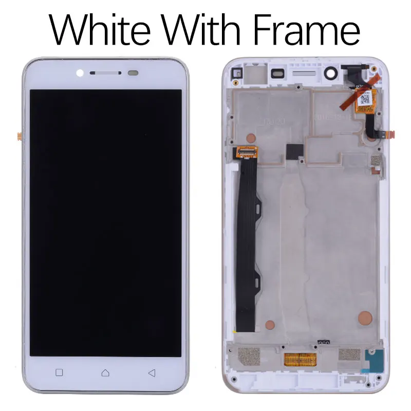 with Frame White Дисплей для Lenovo Vibe K5 A6020A40 A6020 A40 LCD в сборе с тачскрином на рамке черный белый золотой - Цвет: with Frame White