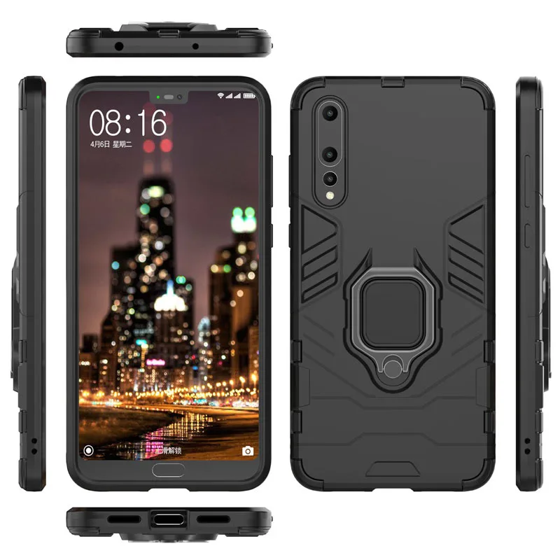 Чехол для телефона Huawei P30 Pro Mate 9/10/20 ударопрочный чехол с кольцом на палец Honor 10 Lite