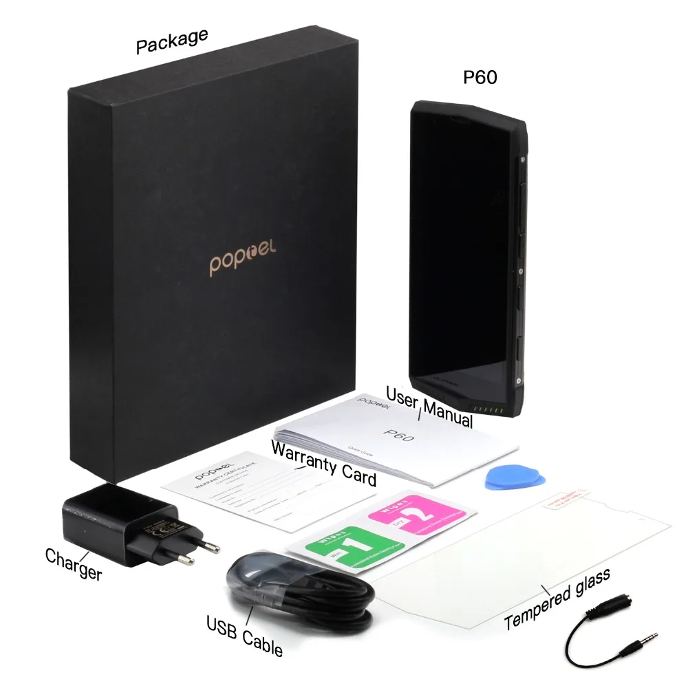 POPTEL P60 мобильный телефон с функцией распознавания лица Android 8 1 6 ГБ + 128 5 7 дюйма