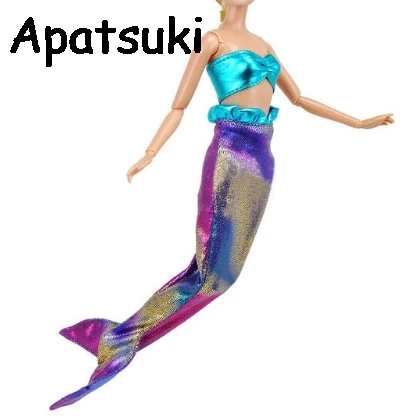 new 8 Сказочный комплект Русалка, костюм морской принцессы, топ, бюстгальтер, рыбий хвост, Одежда для куклы Барби 1/6 года, BJD кукла, детские игрушки для девочек, подарок - Цвет: new 8