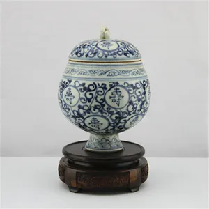 # 05 Rare Ming Dynasty porcelain vase, blue and white, text, hand painted crafts,Collection & Adornment, Free shipping