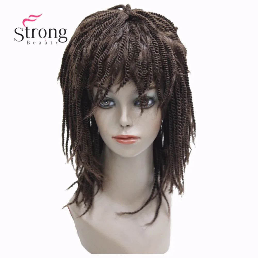 StrongBeauty африканские косички парик дреды волосы средние темные черные/коричневые