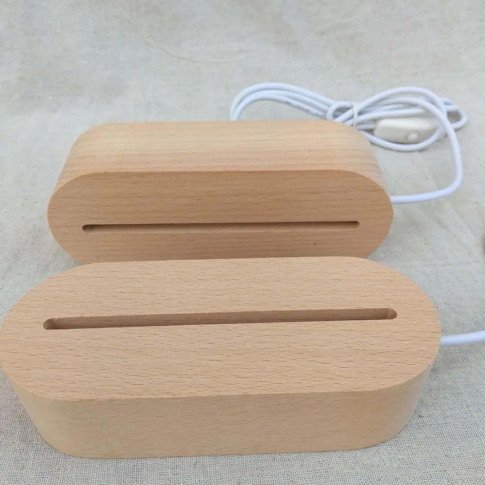 Теплый холодный свет USB 3d лампы для гостиной Usb Led ночник деревянный Базовый стол