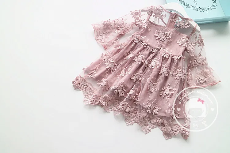 

Новинка 2018, кружевное платье принцессы с цветами, весеннее платье для девочек, зимняя одежда для девочек с длинным рукавом, с трехмерными ле...