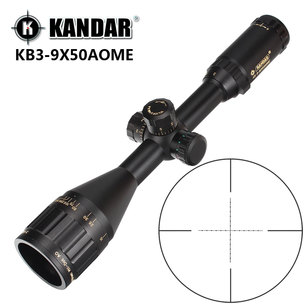 Винтовочный оптический прицел KANDAR Gold Edition 3 9x50 AOME тактический для охотничьей