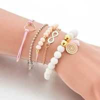 toucheart 5 pcsset new gold heartunlimited braceletsbangles for women tassel bracelet charm jewelry making bracelet sbr190160