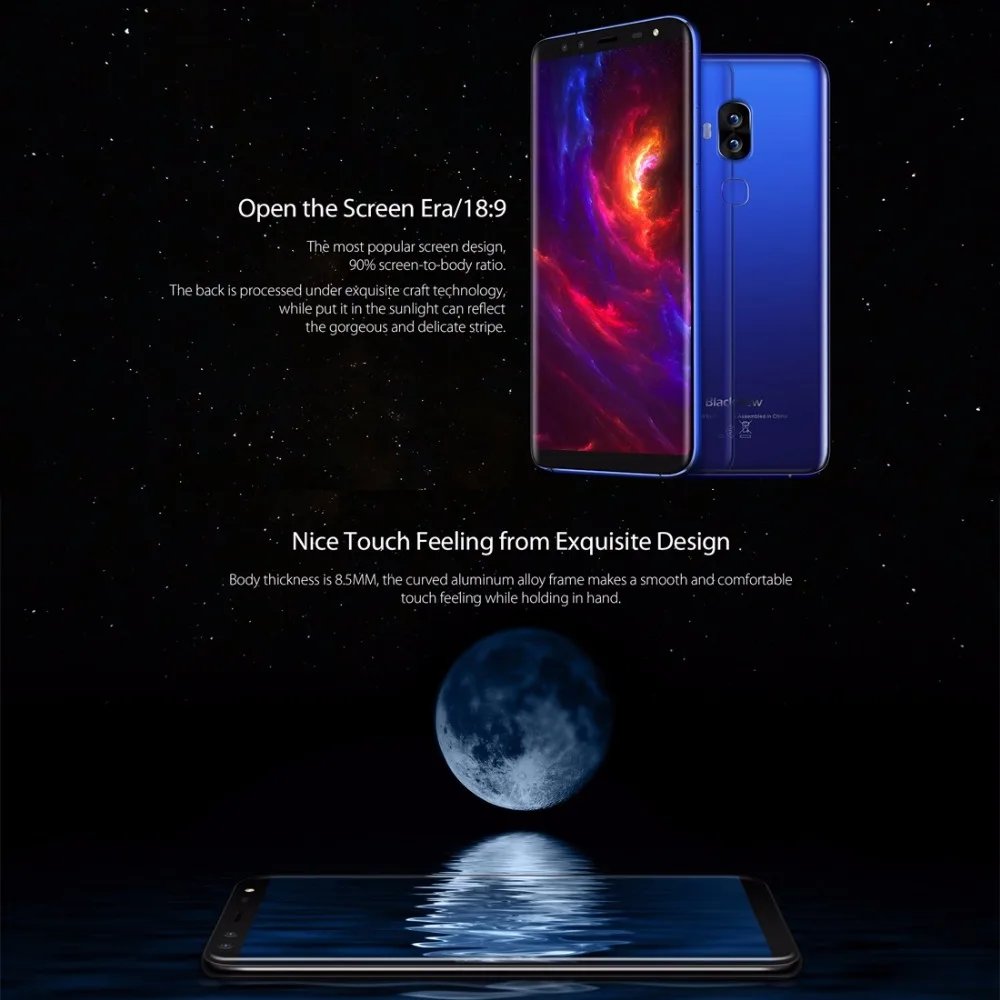 Blackview S8 четырьмя камерами 18:9 смартфон 4G RAM 64g ROM 5 7 дюймов mt6750t восемь ядер 1440*720 LTE