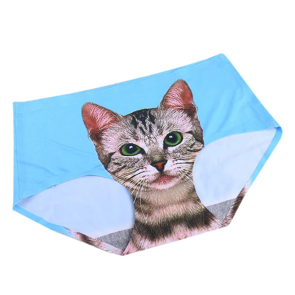 New Fashion Ladies Pussy Cat Panties Briefs Screen Printed Apparel Undies GDD99