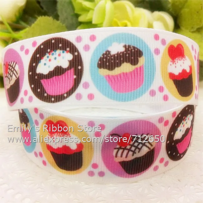 1 ''с фокусным расстоянием 25 мм ширина кексы печатных grosgrain ленты мультфильм