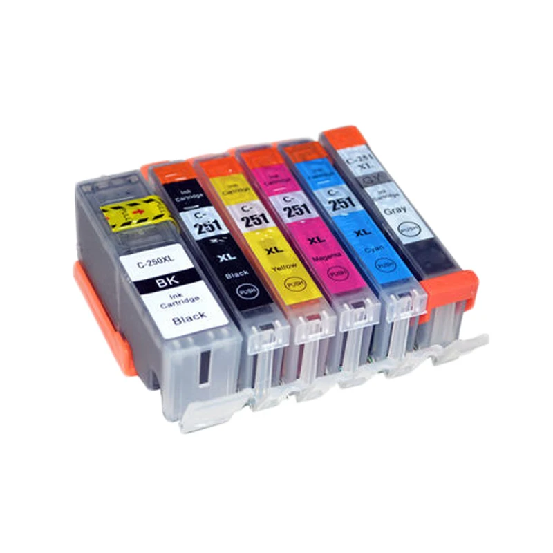 6 шт. PGI250 CLI251 PGI 250 CLI 251 для чернильного картриджа Canon PIXMA MG5420 MG5422 MG5520 MG5522 MG6420 IP7220 MX722