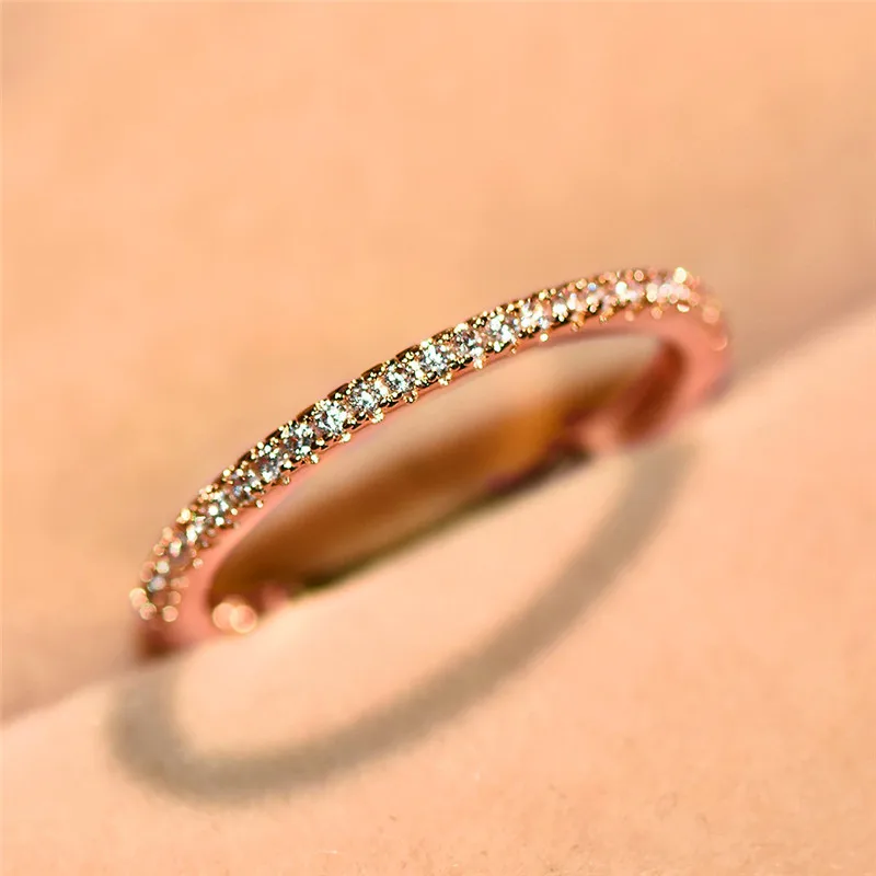 Женское кольцо вечности из стерлингового серебра 925 пробы с фианитом обручальное