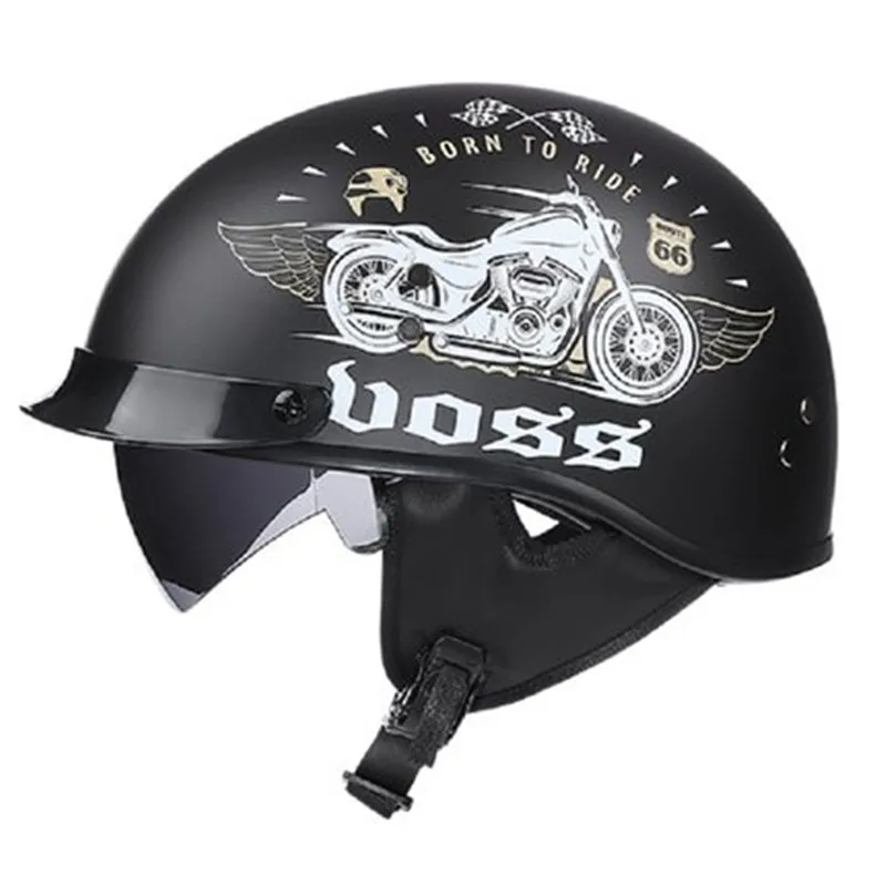 

Motorcycle Helmet Half Face Retro Moto Helmet Vintage German Style Casco Casque Scooter Helmets With Sun Brim Dot M L Xl