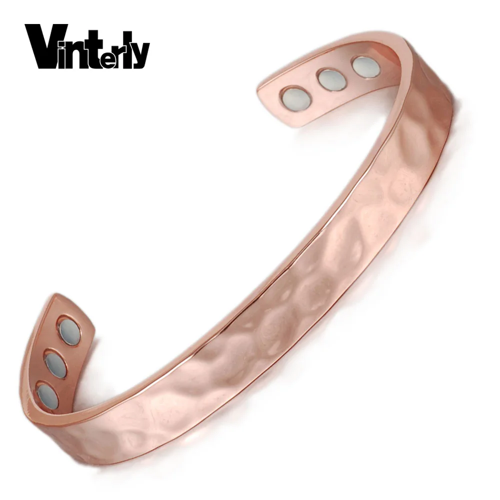 Мужской лечебный энергетический магнитный медный браслет Vinterly регулируемые