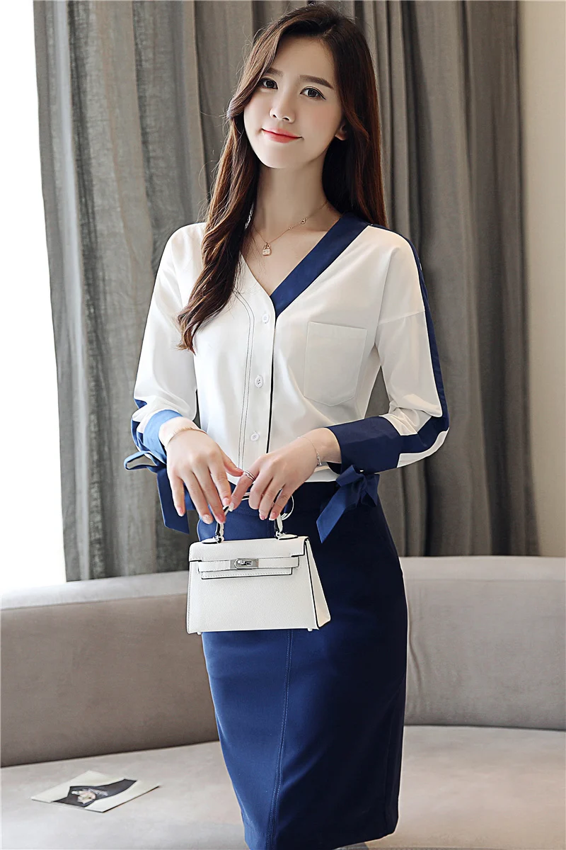 OL модные женские блузки рубашки шифоновые новые Осенние повседневные Элегантные