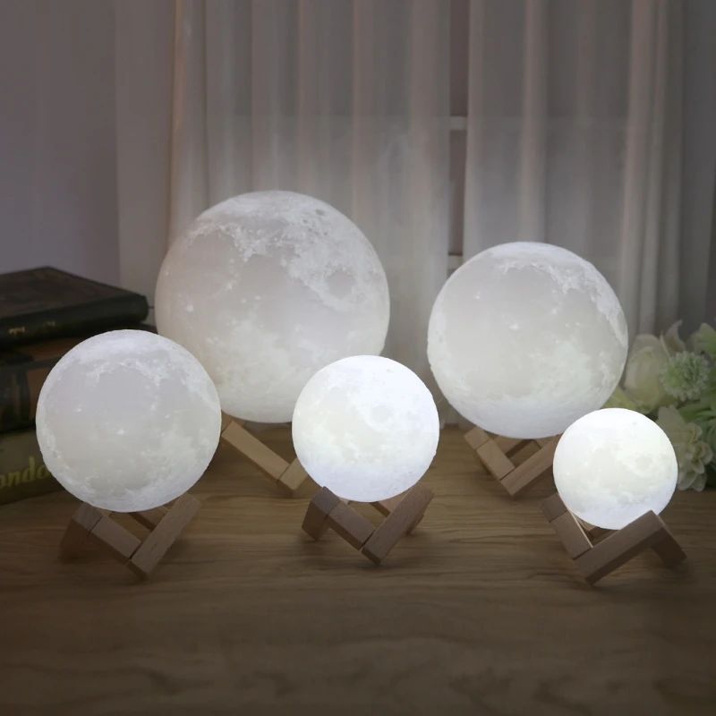 3D Волшебная Светодиодная лампа Luna Moon новинка настольная с usb зарядкой и сенсорным