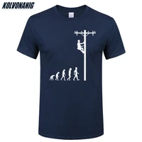 human evolution of lineman t shirt birthday gift for electrician dad father husband o neck short sleeve cotton mens t shirts
