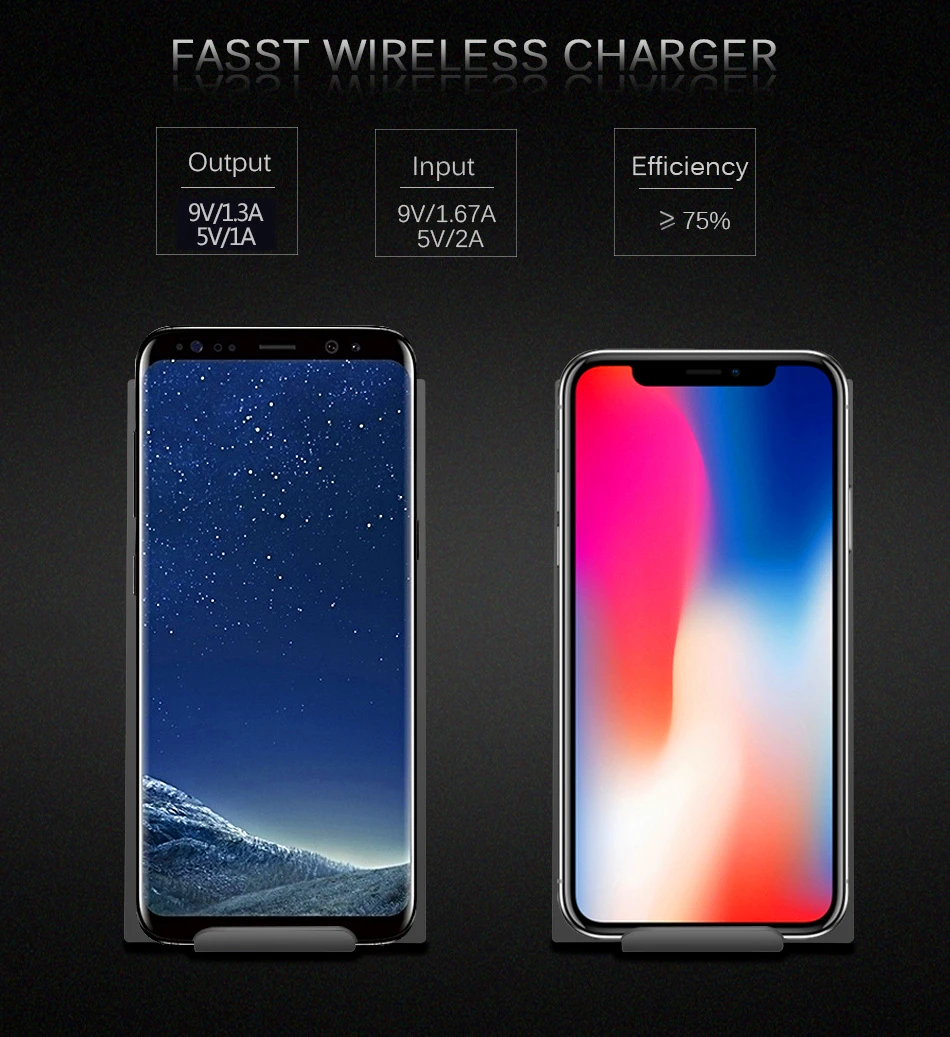 Amstar 10 Вт Быстрое беспроводное зарядное устройство для samsung Galaxy S10 S9 S8 Note 10 USB Qi зарядная подставка для iPhone 11 Pro XS Max XR X 8 Plus