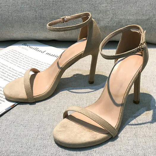 apricot suede 8cm Фетиш Высокий каблук туфли-лодочки для стриптиза обувь из натуральной кожи черные женские туфли-лодочки для подиума сандалии с ремешком на лодыжке блестящие - Цвет: apricot suede 8cm