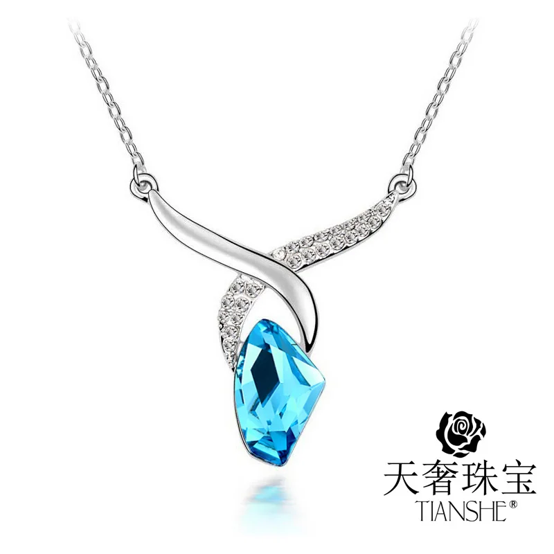 Горный хрусталь Австрия Кристалл Простой Модный Роскошный Ожерелья Подвески