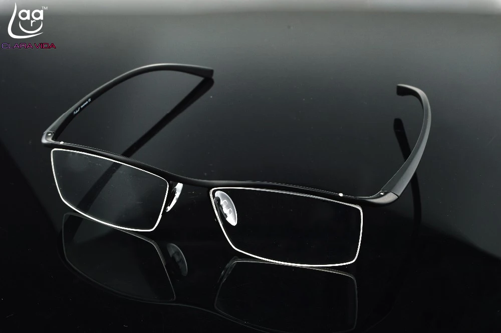 = CLARAVIDA чистый Титан со стальными чехол коммерческих оправы для очков Очки чтения