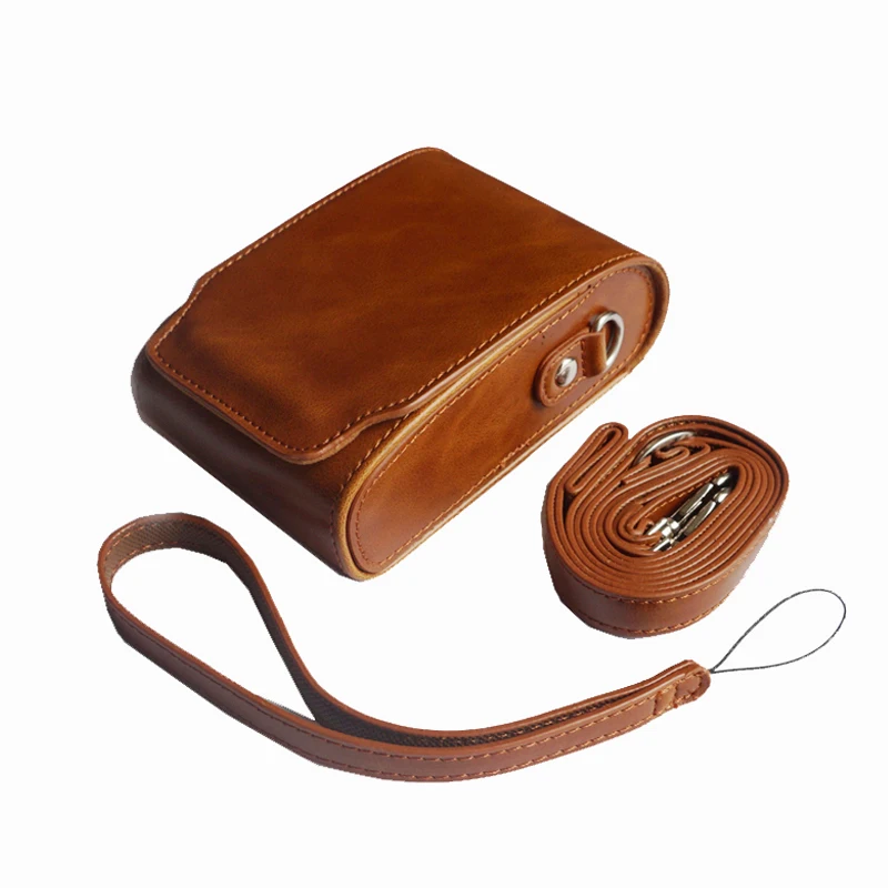 Чехол из искусственной кожи для камеры FUJI XQ1 XQ2 XF1, жесткая Защитная сумка для Panasonic LF1 с плечевым ремнем и ремешком на запястье