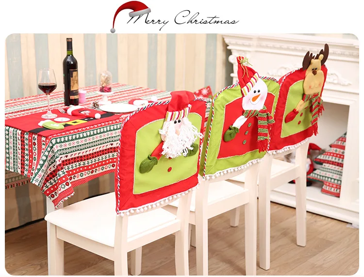 Adornos Navidad Рождество Санта Клаус Снеговик олень куклы наборы обеденных стульев кухонные украшения для семьи