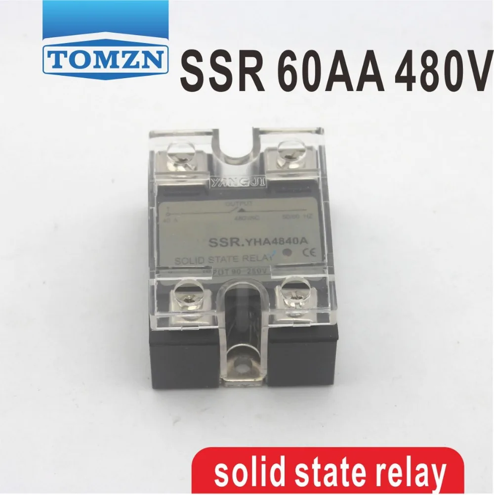 

60AA SSR input 90-250V AC load 24-480V AC High voltage single phase AC solid state relay