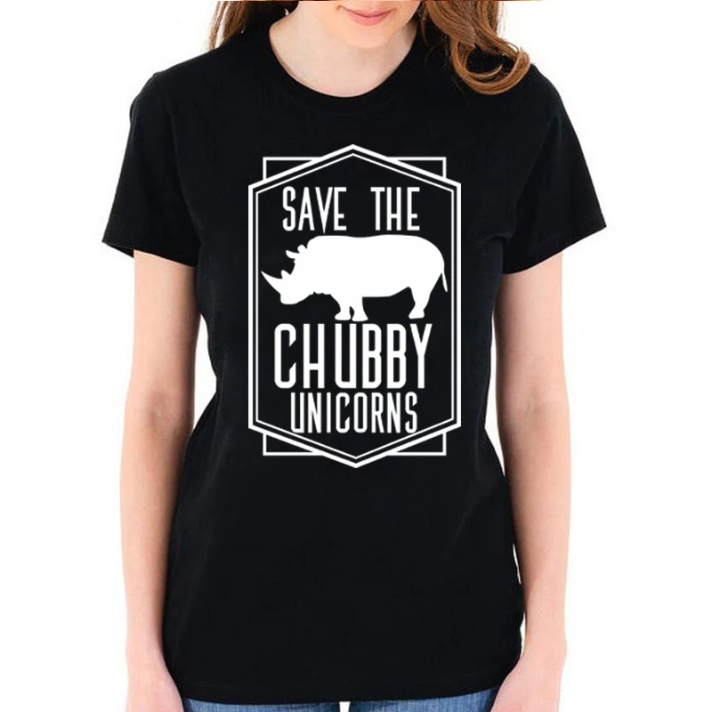 Showtly Rhinoceros рубашка "Save the Chubby Unicorn" Забавные футболки женские Графические топы