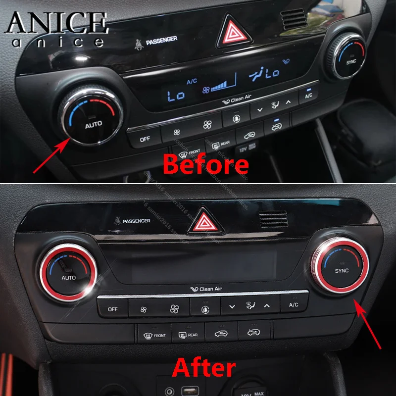 

2pc Aluminum air-condition Full Ring Cover Trim For Hyundai Tucson 2015-2018