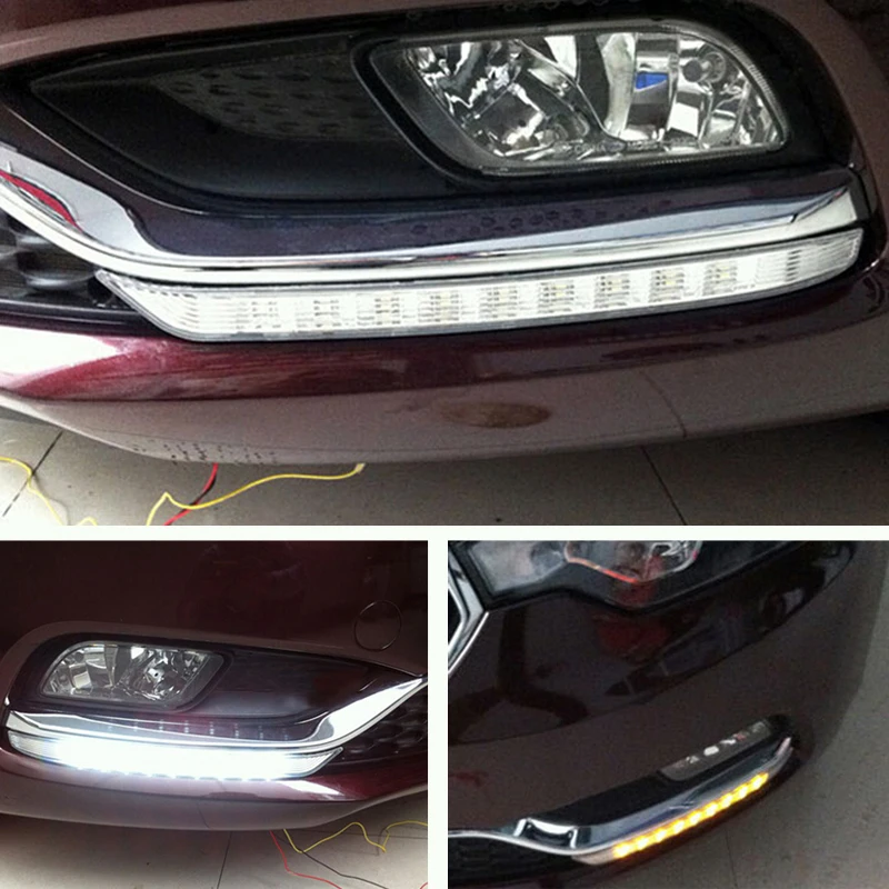SUNKIA 2 шт./компл. Светодиодный дневной светильник для KIA K3 DRL с указатели поворота s