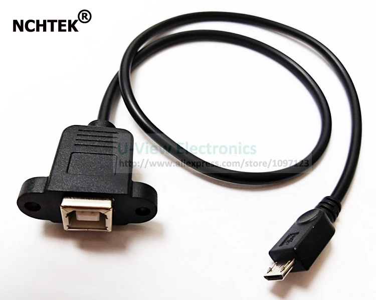 Кабель коннектор NCHTEK Micro USB 5pin папа 2 0 B типа Мама с панельным креплением около 50