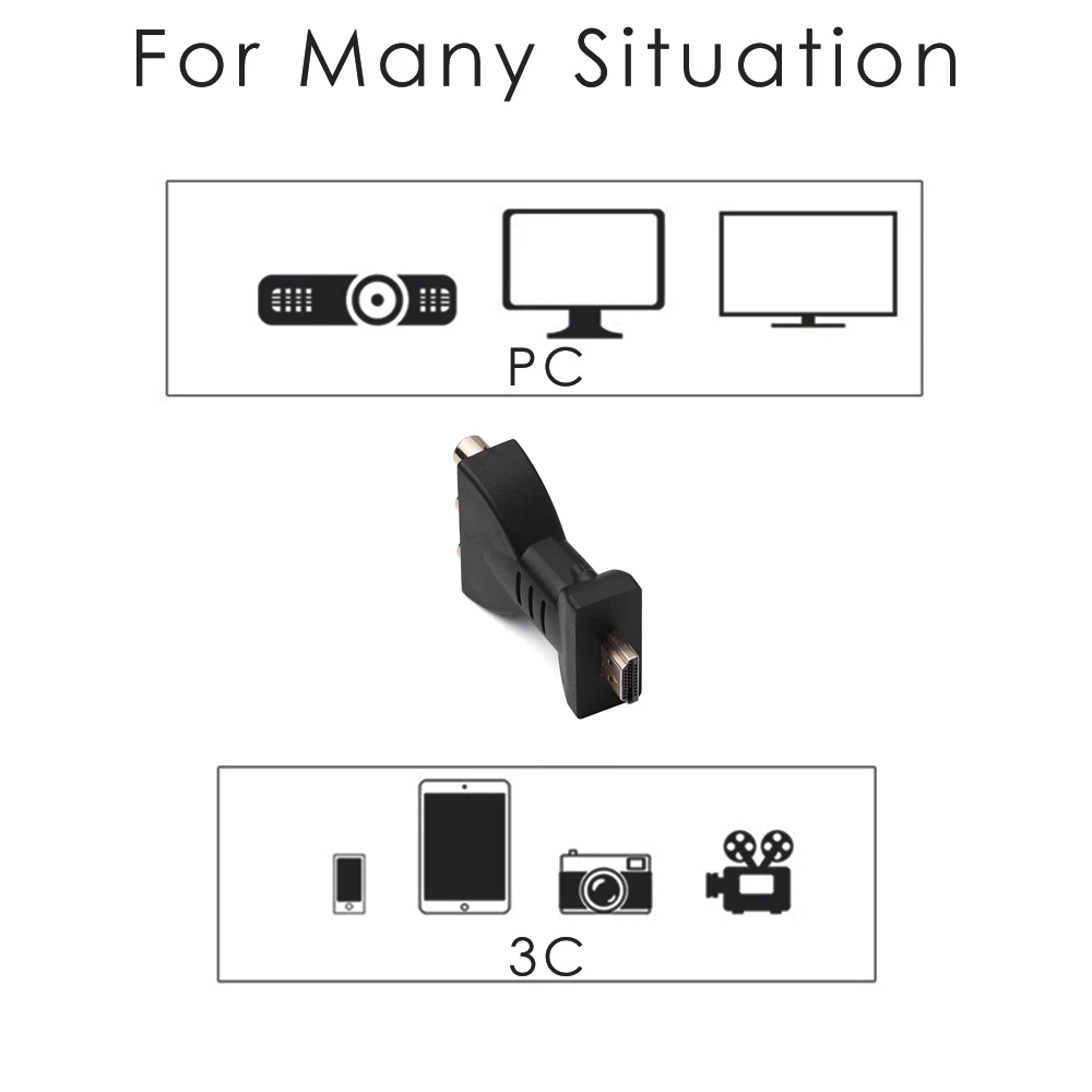 HDMI совместимый с 3 RGB RCA видео аудио адаптер AV компонентный конвертер позолоченный