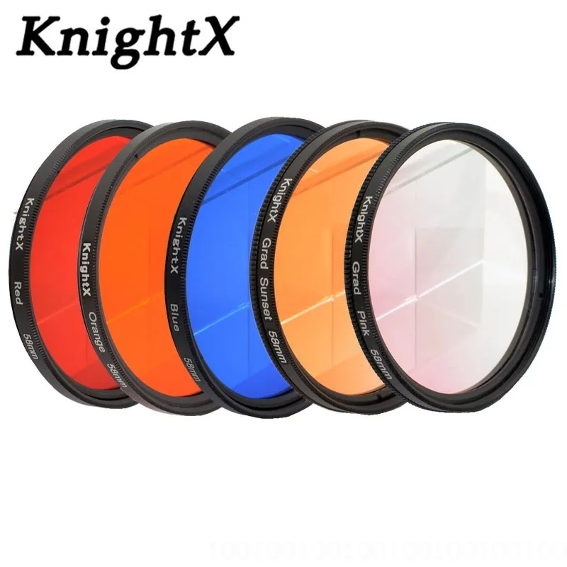 Набор фильтров KnightX 24 цветов UV ND CPL для nikon canon 49 52 55 58 62 67 72 77 мм набор 1200d d3300 d70 d600 dslr