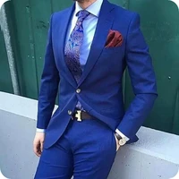 men suits royal blue wedding suits formal bridegroom groom wear tuxedos best man blazer prom party slim fit 2piece costume homme