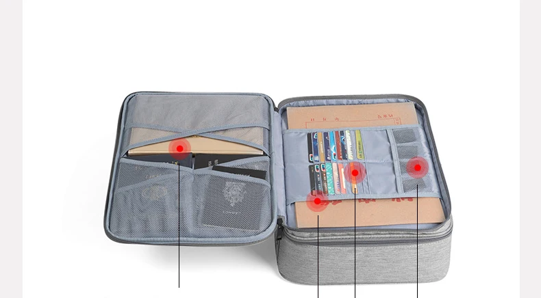 Folder Document Bag Multi-function A4 Grid File Folder Fabric Document Boxs Holder Storage For Passport Ticket Package Pouch