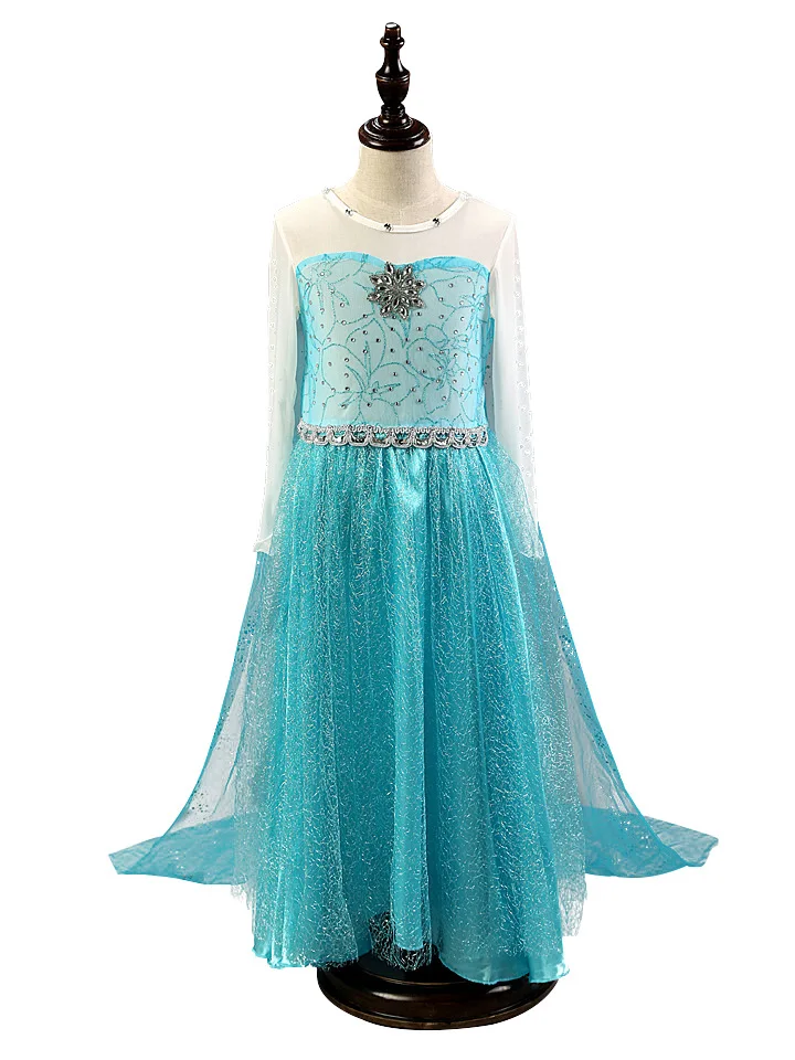 only dress H Платья принцессы для девочек; платье Снежной королевы Анны и Эльзы для девочек; маскарадный костюм; Vestidos Fantasia; комплект одежды Эльзы для маленьких девочек - Цвет: only dress H