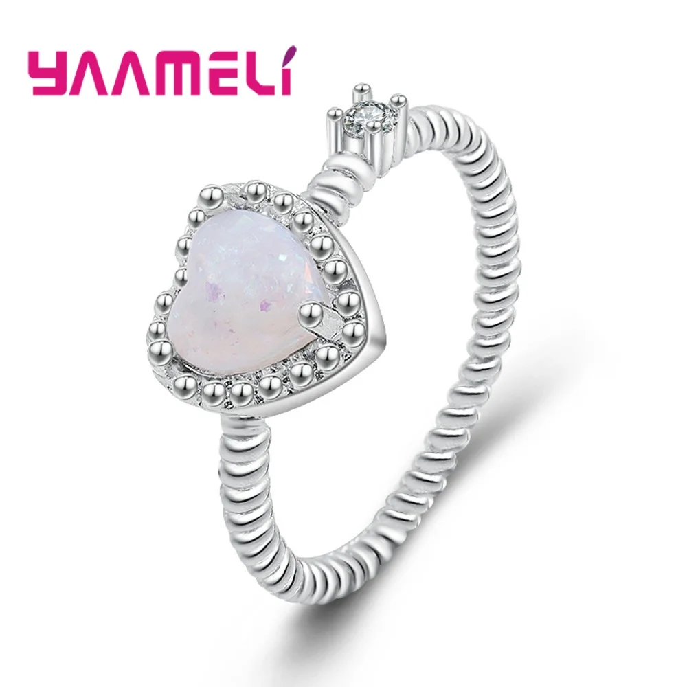 Новое кольцо с сердцем для женщин Стерлинговое Серебро 925 пробы аксессуары