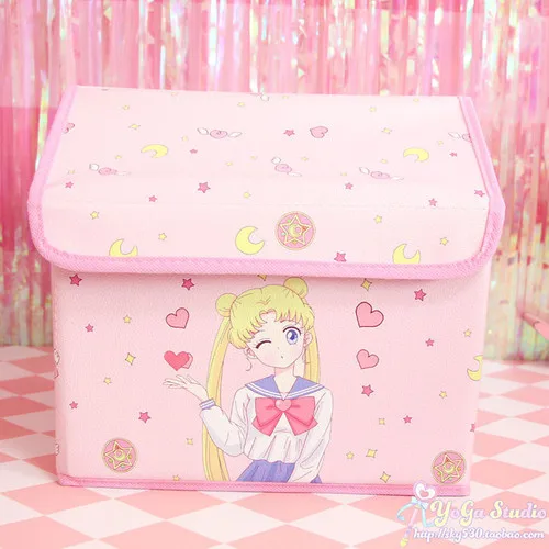 Мультяшная милая My Melody Cardcaptor Sakura Sailor Moon, косметичка для девочек, сумки для макияжа, игрушка, складная коробка для хранения, сумка-Органайзер - Цвет: Светло-серый