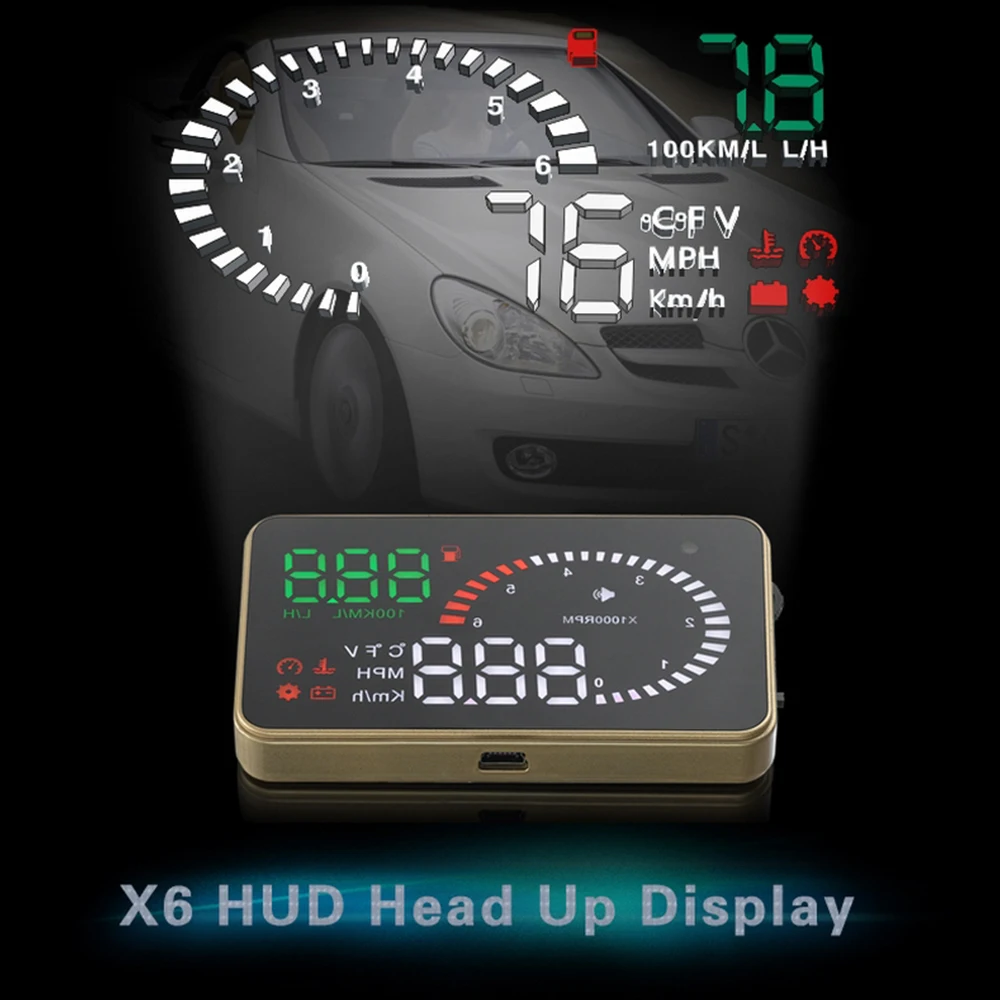 AOSHIKE X6 3 5 автомобильный Hud Дисплей измеритель скорости OBD2 превышение напряжение