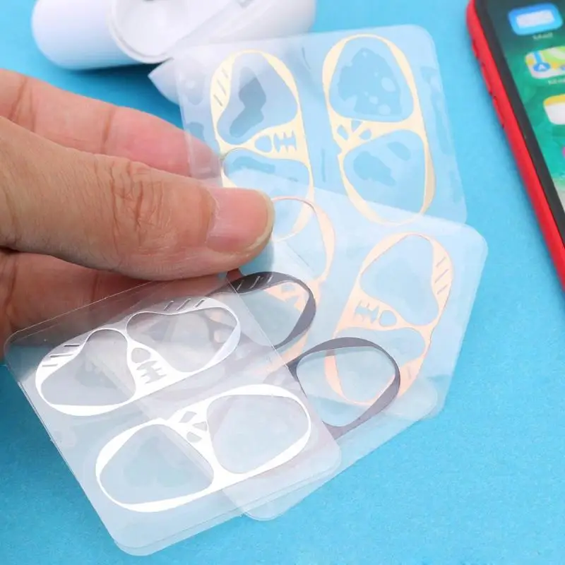 Внутренняя металлическая Пылезащитная наклейка для Apple AirPods чехол внутренняя накладка